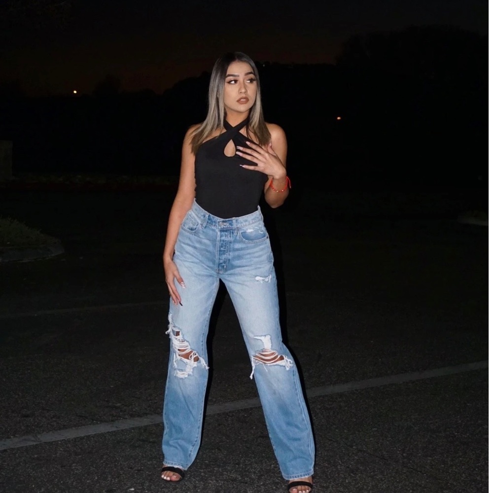 PENELOPE HIGH RISE DISTRESS DAD JEANS